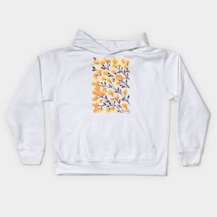 yellow cherry blossom Kids Hoodie